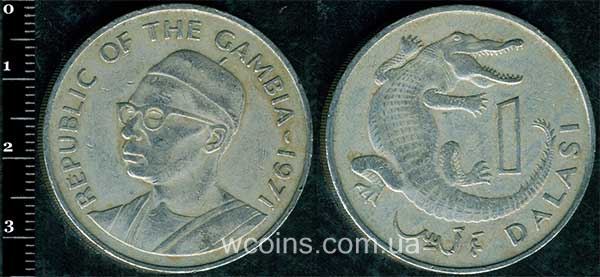 Монета Ґамбія 1 даласі 1971
