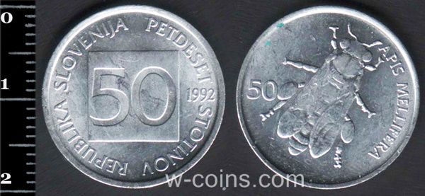 Монета Словенія 50 стотинів 1992