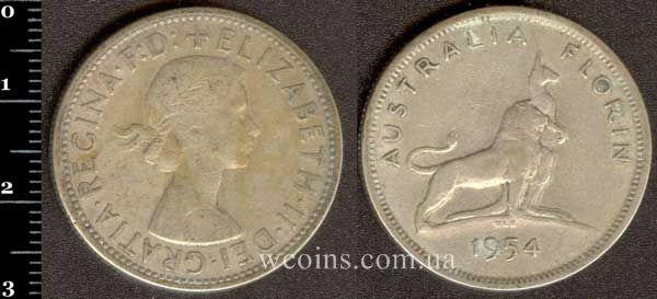 Coin Australia 1 florin 1954