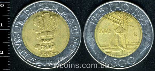 Монета Сан-Маріно 500 лір 1995