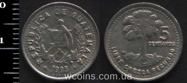 Монета Гватемала 5 сентаво 1993