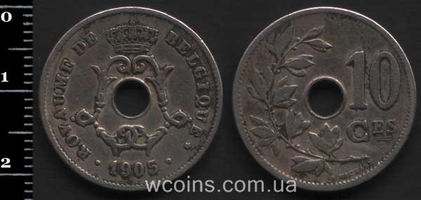 Монета Бельґія 10 сантимів 1905