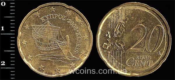 Монета Кіпр 20 євроцентів 2008