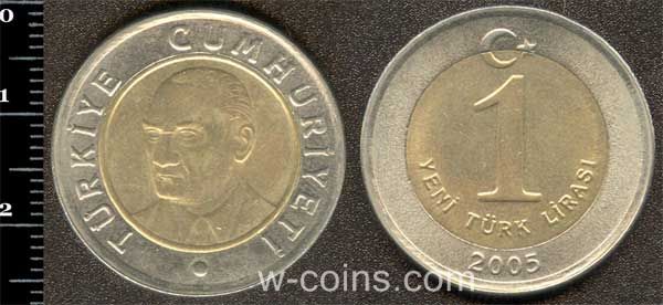 Монета Турція 1 нова ліра 2005