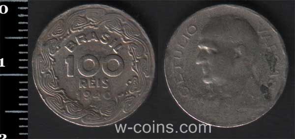 Монета Бразілія 100 рейсів 1940