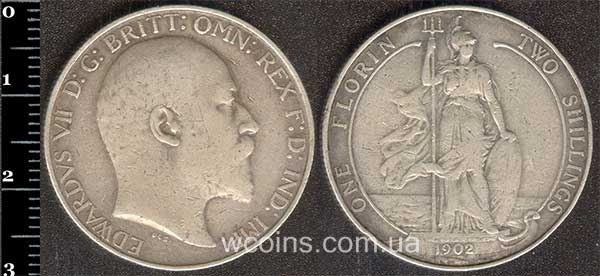 Монета Великобританія 1 флорин 1902