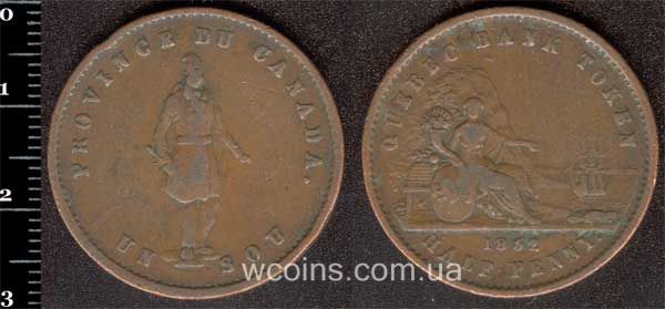 Монета Провинції Канади 1/2 пенні (соу) 1852