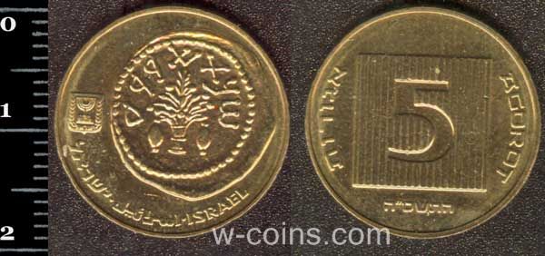 Монета Ізраїль 5 агор 1988