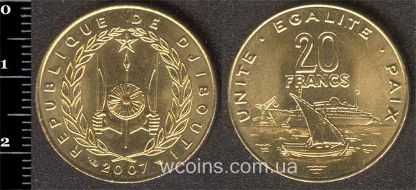 Coin Djibouti 20 francs 2007