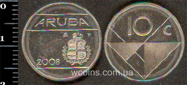 Монета Аруба 10 центів 2008