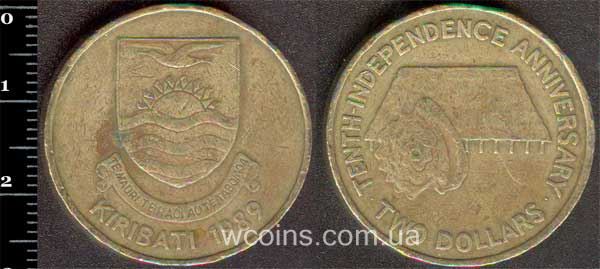 Coin Kiribati 2 dollars 1989