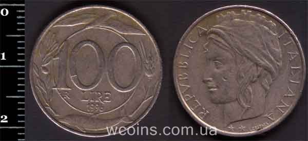 Монета Італія 100 лір 1996
