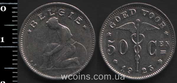 Монета Бельґія 50 сантимів 1923