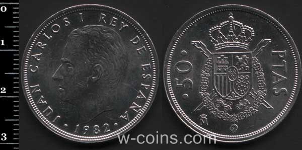Монета Іспанія 50 песет 1982