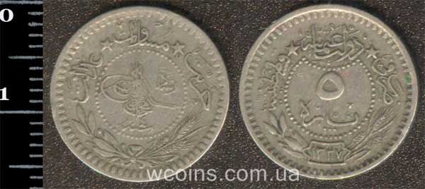 Монета Турція 5 пара 1912