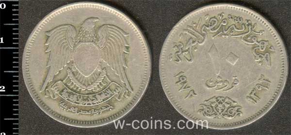 Coin Egypt 10 piastres 1972