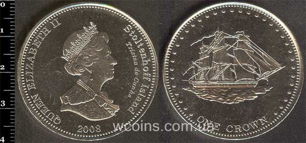 Монета Тристан-да-Кунья 1 крона 2008