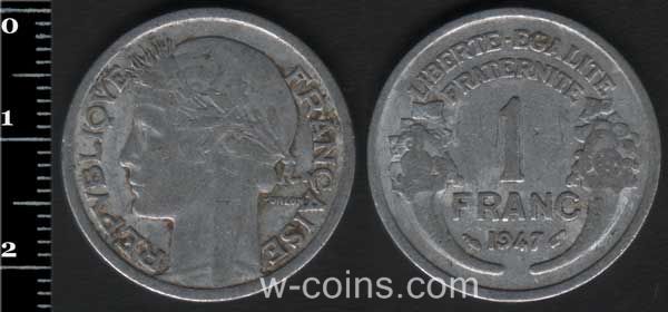 Монета Франція 1 франк 1947