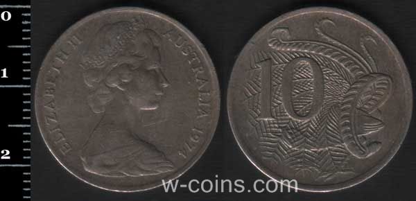 Coin Australia 10 cents 1974