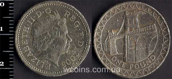 Монета Великобританія 1 фунт 2005