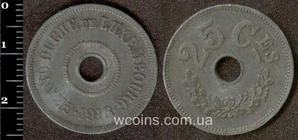 Монета Люксембург 25 сантимів 1916
