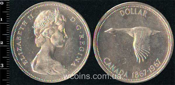 Монета Канада 1 долар 1967