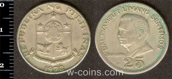 Монета Філіппіни 25 сентимо 1972