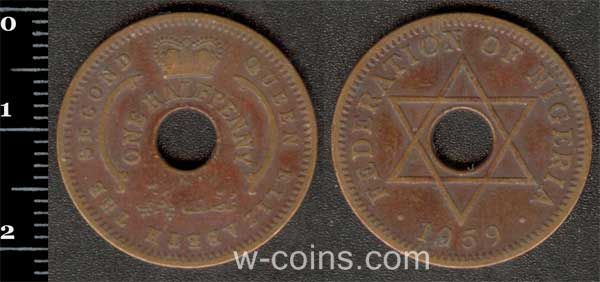 Coin Nigeria 1/2 penny 1959
