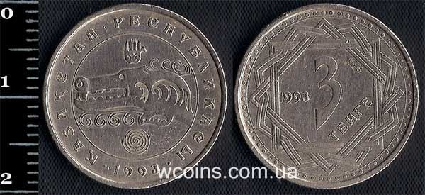 Монета Казахстан 3 теньге 1993