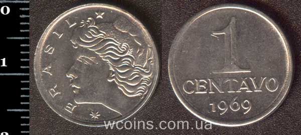 Монета Бразілія 1 сентаво 1969