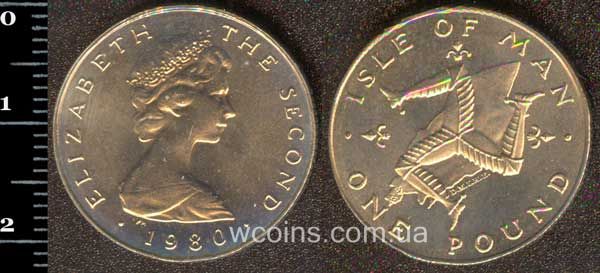 Монета Мен 1 фунт 1980