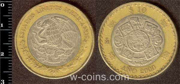Монета Мексика 10 песо 2000
