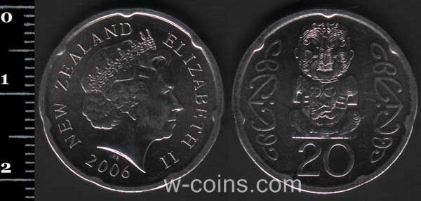 Монета Нова Зеландія 20 центів 2006