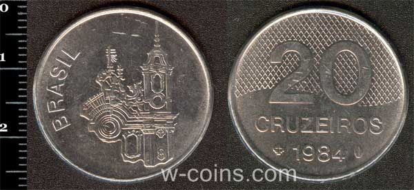 Монета Бразілія 20 крузейро 1984