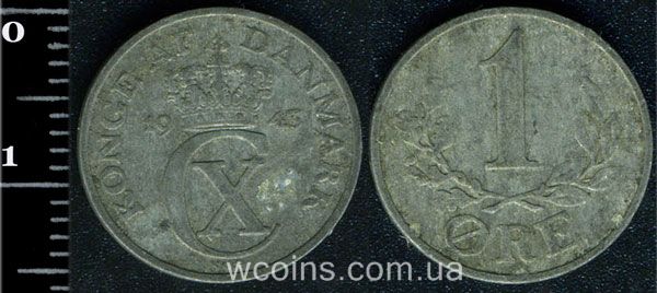 Монета Данія 1 ере 1943