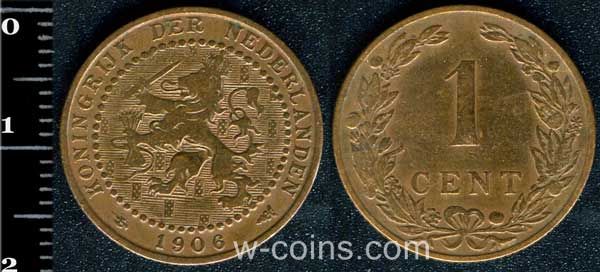 Монета Нідерланди 1 цент 1906