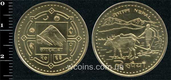 Монета Непал 2 рупії 2006