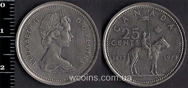 Монета Канада 25 центів 1973