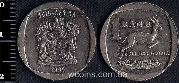 Монета Південна Африка 1 ранд 1999