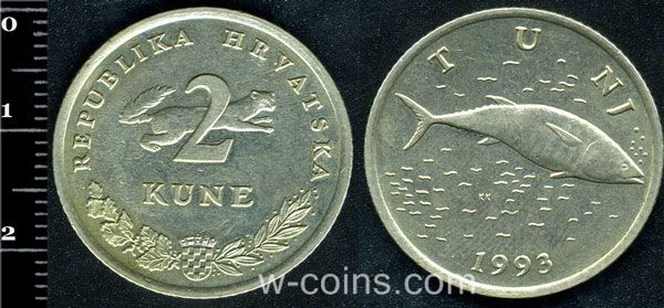 Монета Хорватія 2 куни 1993