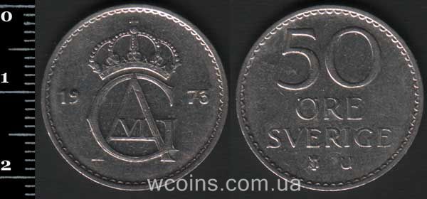Монета Швеція 50 ере 1973