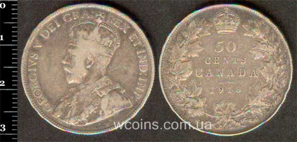 Монета Канада 50 центів 1918