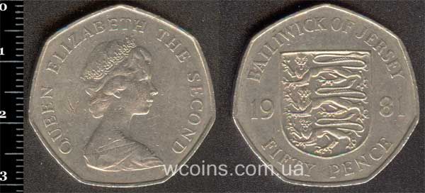 Монета Джерсі 50 пенсів 1981