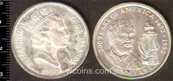 Coin Cook Islands 10 dollars 1990