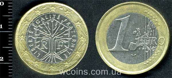 Монета Франція 1 євро 1999