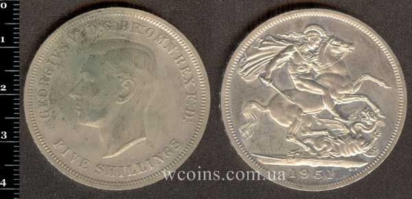 Coin United Kingdom 1 krone (5 shillings) 1951