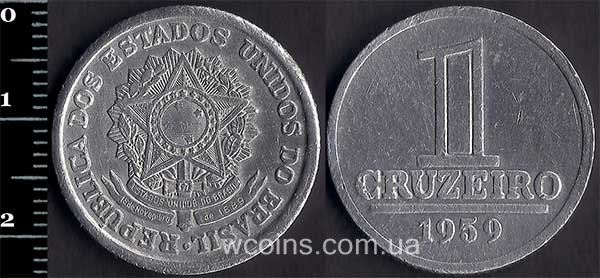 Монета Бразілія 1 крузейро 1959