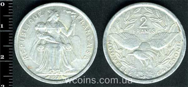 Coin New Caledonia 2 francs 1971