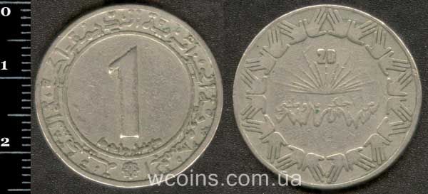 Монета Алжир 1 динар 1983