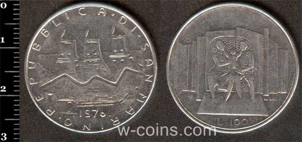 Монета Сан-Маріно 100 лір 1976